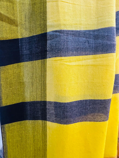 Saree - Yellow & White