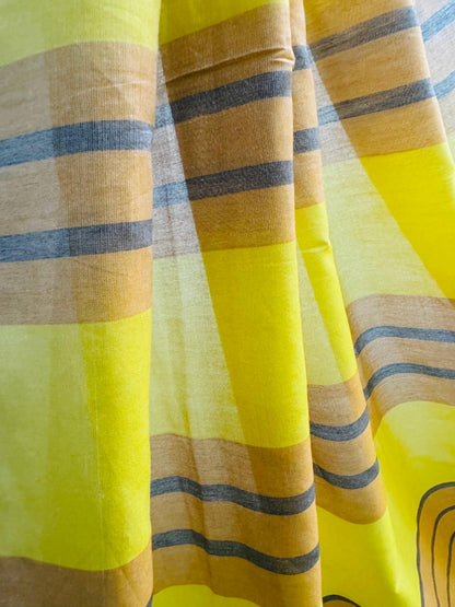Saree - Yellow & White