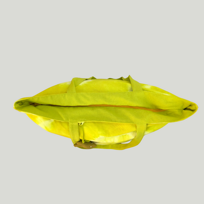 Beach bag w/ Fish key tag - Lime Green (Tie & Dye)