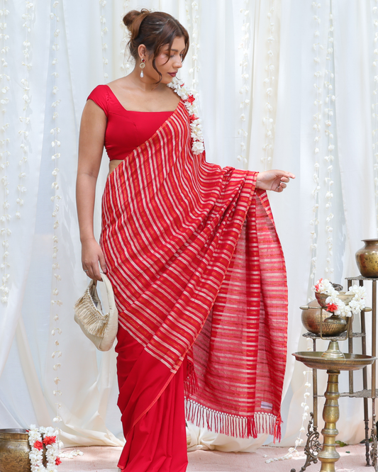 Handloom Bridal Saree-CAMELLIA