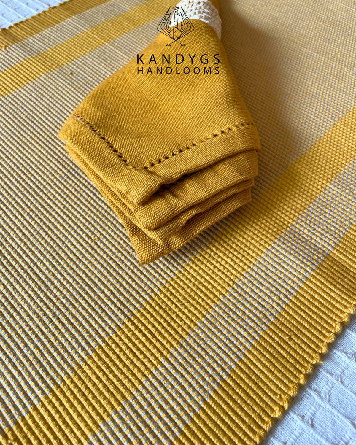 Table Mat -Yellow wth Gray
