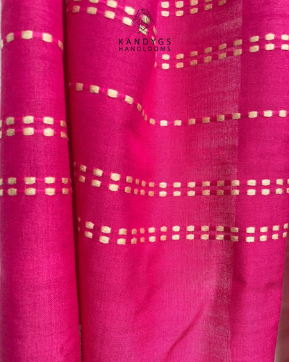 Shawl - Hot Pink With Beige Check