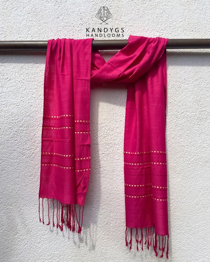 Shawl - Hot Pink With Beige & Pink Check