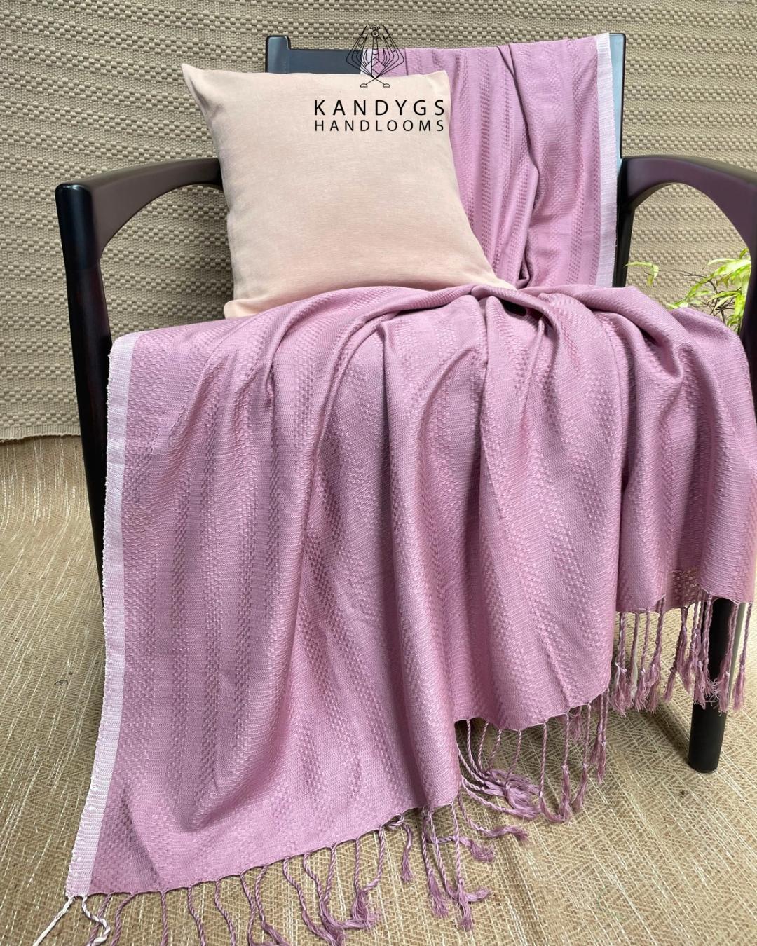 BAMBOO & Cotton Throw-Light Purple & White