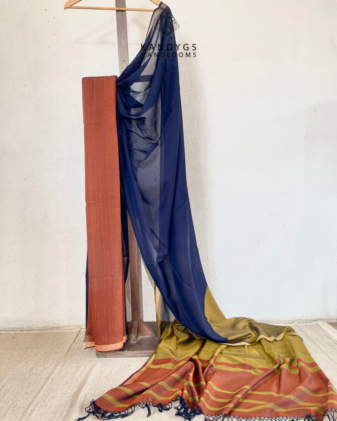 Saree - Rust with blue