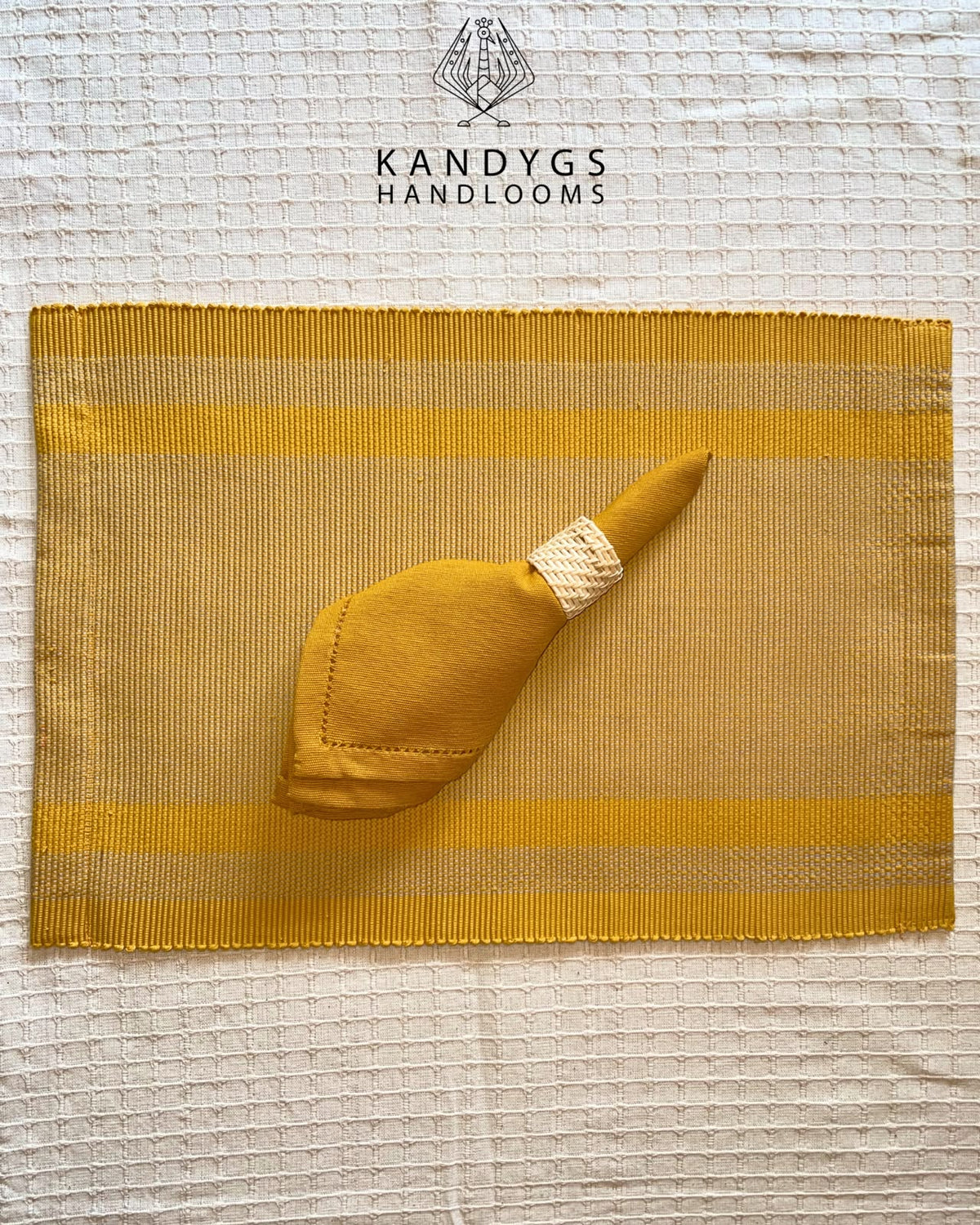 Table Mat -Yellow wth Gray