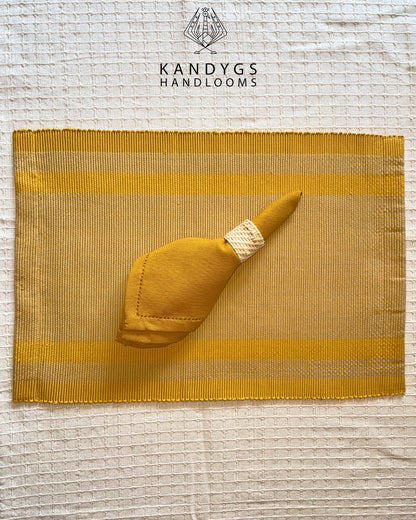 Table Mat -Yellow wth Gray