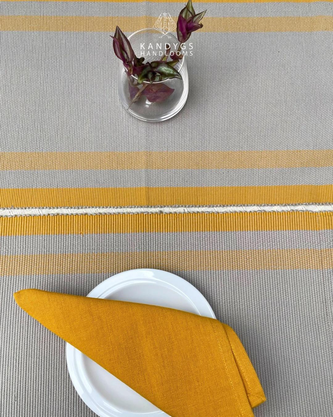 Table Runner -Grey With Yellow
