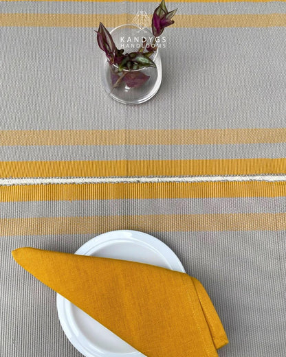 Table Runner -Grey With Yellow