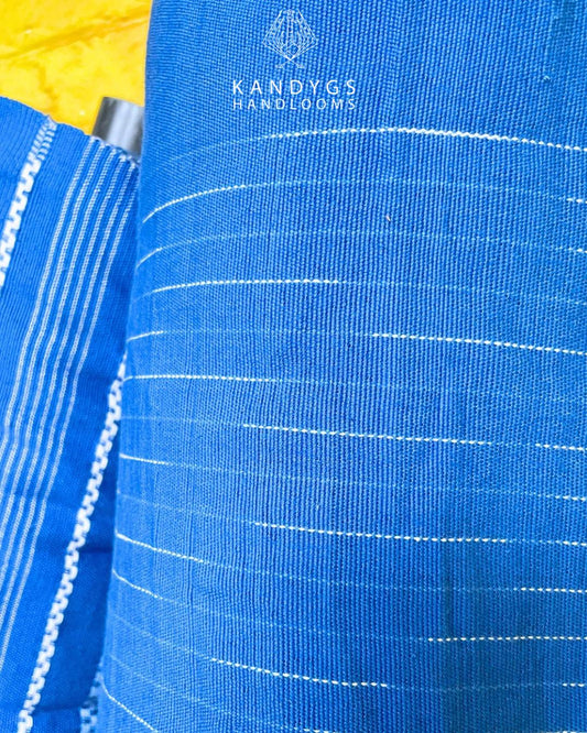 Blue with white lines Fabric